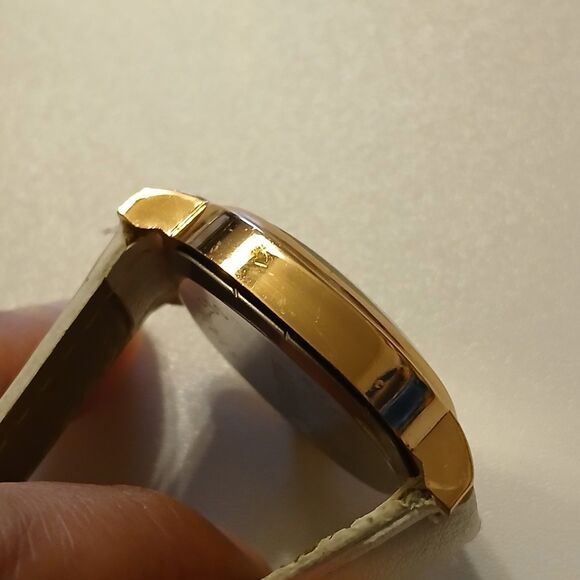 Gaiety Women's Rose Gold Tone Accent White Band Analog Display Fashion Watch - Picture 9 of 16